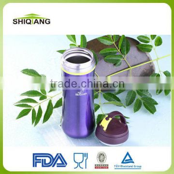 350ml china suppliers promotional portative colorful isothermal vacuum sports water bottle with filter and carabiner