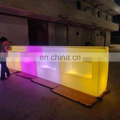 Plastic Rechargeable Waterproof Event Rental Restaurant Bar Tables Remote Control RGB Colors Nightclub LED Lighted Bar Counter