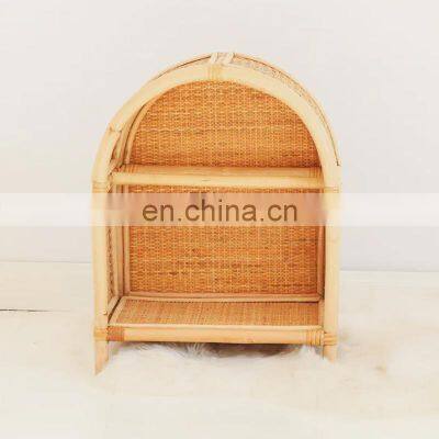 Hot Sale Wicker Carbinet for Doll, Wardrobe Rattan Doll Furniture Kids Toys Mini Boho Vietnam Manufacturer photo-2