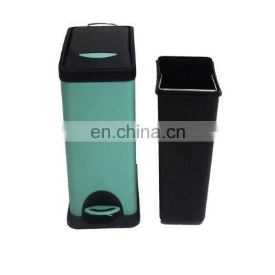 Rectangular Color Coating Stainless Steel Foot Pedal Recycling Satin Separate Waste Paper Bin