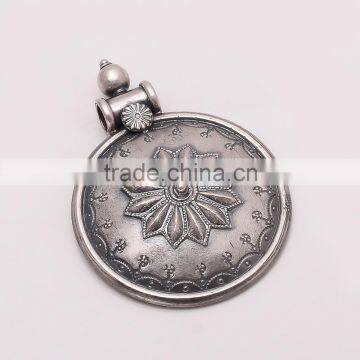 925 SOLID STERLING SILVER ANTIQUE FLOWER PENDANT