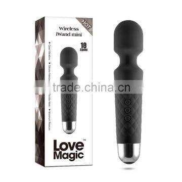 black silicone USB rechargeable sex toys wand vibrator massagers vagina sex toys