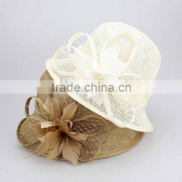 Round Top Sinamay Church Hat with Nice Ribbon