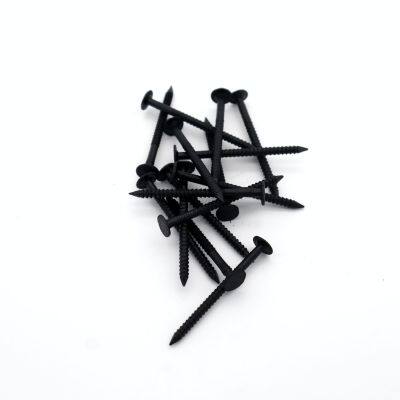 Flat Head Black Nails with Ring Shank Nails with 0.120in Shank Diameter