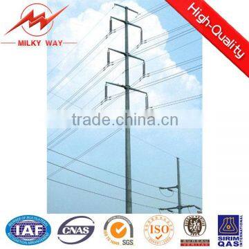 11.9m galvanized steel electrical pole for power transmission line