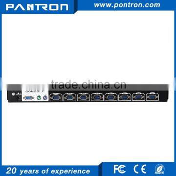 8 Ports 1U Rack Mount19'' LCD KVM Console photo-2