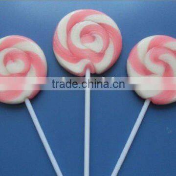 pink round flat lollipop