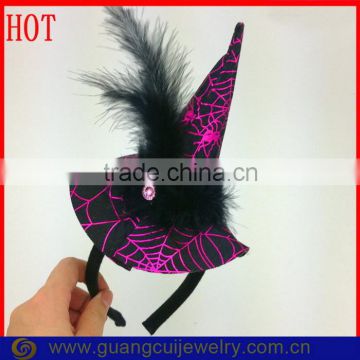 Hot sale halloween costume Witch hat Hair bands with feather