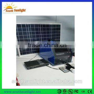 2015 factory 50W Portable solar TV with vedio and radio, solar home power system for small homes, solar power bank