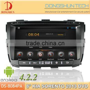 8" SORENTO 2013 pure android 4.2.2 car DVD GPS with WIFI/3G