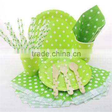 striped polka dot chevron paper tableware set party product supplier party kid supplies set