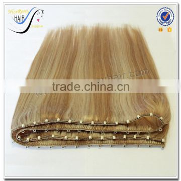 Wholesale top quality silky straight piano color 100% virgin human hair micro ring hair extension