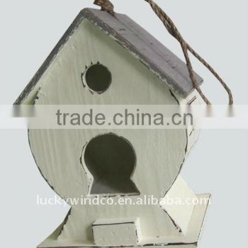 antique wooden color painted finch birdhouse