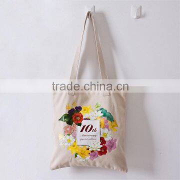 Fashion Cotton Canvas Print Tote Bag Accept Custom