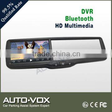 HD 1080P bluetooth rearview mirror car gps with dvr