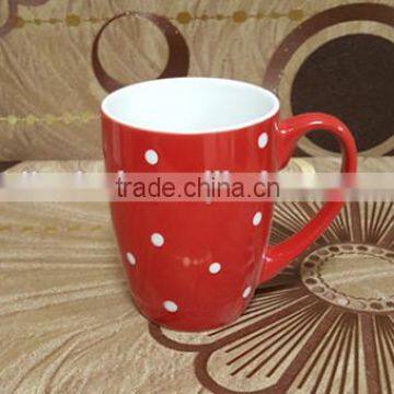 10 oz Blue Glazed Belly Shape Hand Painting Ceramic Mug photo-6