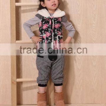 Floral hood clothes suits dress designs/kids apparels suppliers