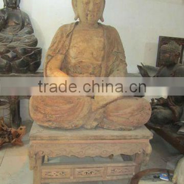 Chinese large hand carved wooden Buddha statue