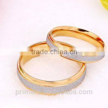 Wholesale Frosted Matte Stainless Steel Couple Ring 18k Gold Plated Wedding New Design Finger Ring photo-4