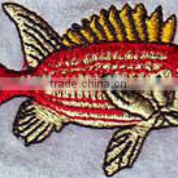 fish embroidery patches designs