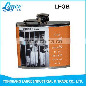 18/8 304 popular 5oz leather hip flask for men