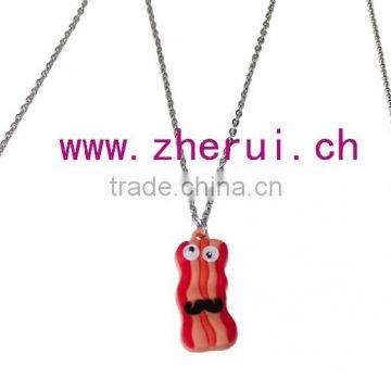 hot selling populor mustache bacon necklaces