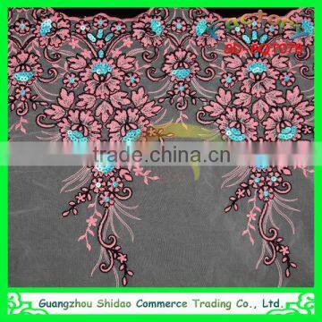 wholesale high quality swiss decorative embroidery 3D patterned silk fabric for curtains and dress