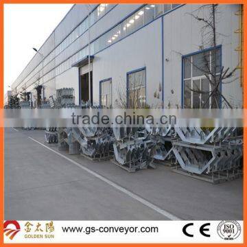 Conveyor roller frame with conveyor roller for minining belt conveyor system