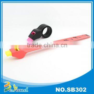 Custom match whistle shaped cool silicone wristband