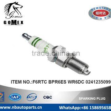 High Quality Auto Spark Plug F6RTC BPR6ES WR6DC 0241235 for ALPINA AUSTIN AUTOBIANCHI BEDFORD BMW CHRYSLER DAIHATSU.etc.