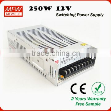 Free sample single output type power supply 12v 250w 51amps led driver with CE & ROHS