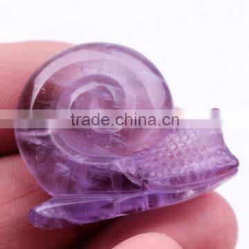 Fashion natural amethyst snail carved jewelry