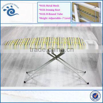 Hotel Office Home Use Large Space Covered With 100% Cotton Printe Adjustable Steel Mesh Adjustable Ironing Table