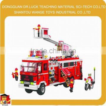 kid toy block with plastics fireman car toy