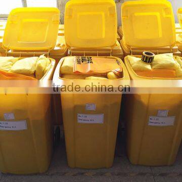 Chemical Spill Kit Yellow Wheel PE Bin 240ltr