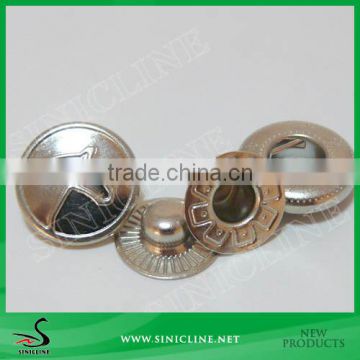 Sinicline Custom Decorative Brass Metal Ring/Cap/Press Snap Fasteners Buttons with four parts for Garments                        
                                                Quality Choice