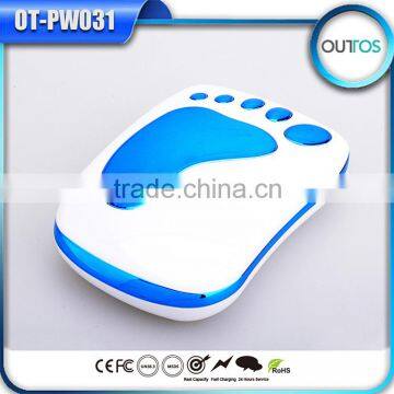 Wholesale Foot Shape Plastic Power Bank 6600mAh, Cute Power Bank