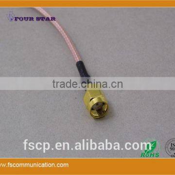 RG316 Cable Assembly With SMA RP-Female Bulkhead Right Angle to SMA RP-Male Connector