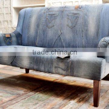 INDIAN INDUSTRIAL JEANS FABRIC SOFA