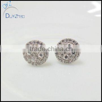 Flower shape 925 sterling silver mens screw back earrings