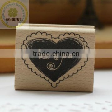 Custom wedding round wooden stamp block set