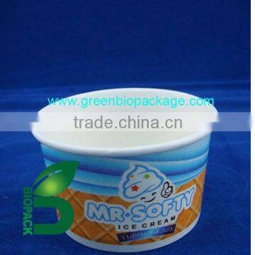 Compostable pla coated paper ice cream cup