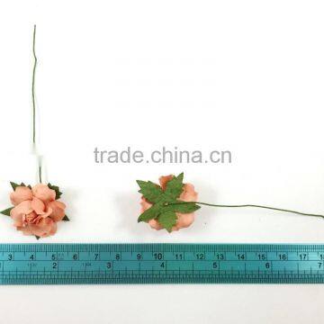 Peach, Small Handmade Mulberry Paper Flower, Wedding Party, Scrap-booking Crafts, Wholesale photo-3