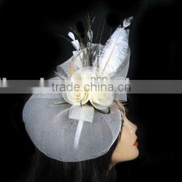 The bride veil and hair flower