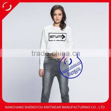 2015 wholesale high quality new design custom womens printed sweatshirts