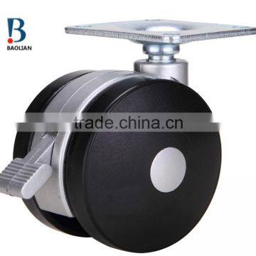 well popular high-quality 3-inch black swivel furniture caster with top plate