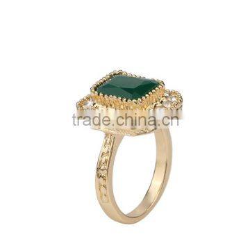 Less Than 1 Dollar Jewelry Zinc Alloy Rhinestone Gemstone Gold Finger Ring Woman photo-3