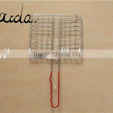 Stainless Steel Double Barebecue bbq Grill Net with PP handle BD-B8110