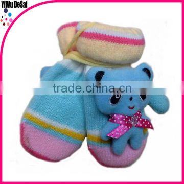 2015 new product fashion hot sales good quality cute warm winter bear child Wholesale knit mittens