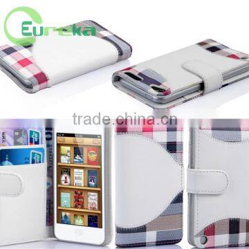 Fashionable design wallet pu leather case for ipod touch 5